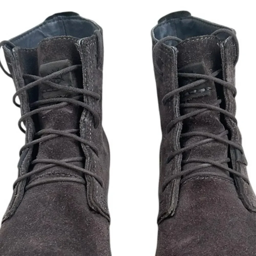 Bussola Keely Kalahari Silk Suede Ankle Boots Charcoal Gray EU 41 US 10 Combat